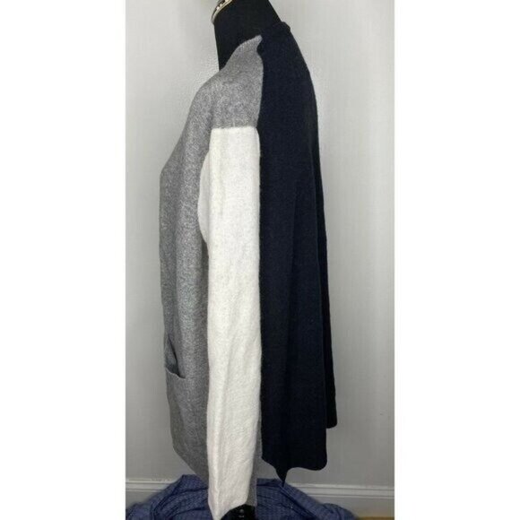 Madewell Womens Colorblock Black/Gray Kent Wool Alpaca Open Cardigan SZ XL - Picture 6 of 10